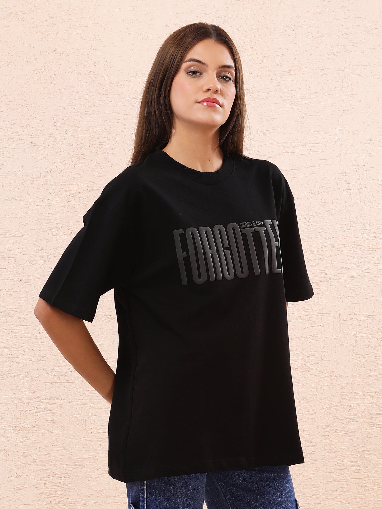 Forgotten Monochrome Graphic T-Shirt – Black
